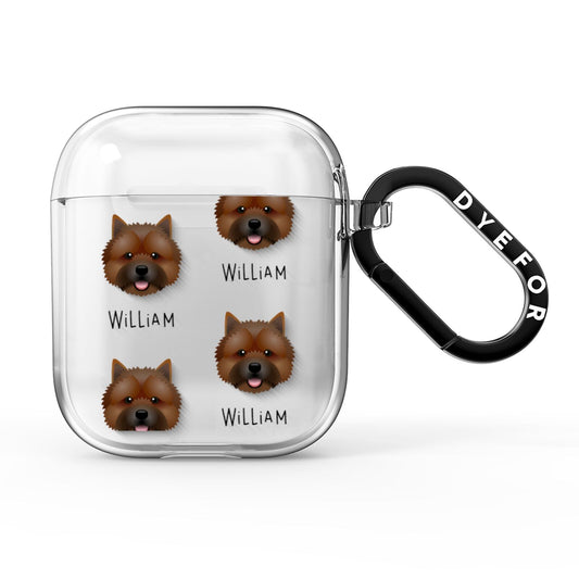 Norwich Terrier Icon with Name AirPods Clear Case
