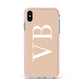 Nude And White Personalised Apple iPhone Xs Max Impact Case Pink Edge on Silver Phone