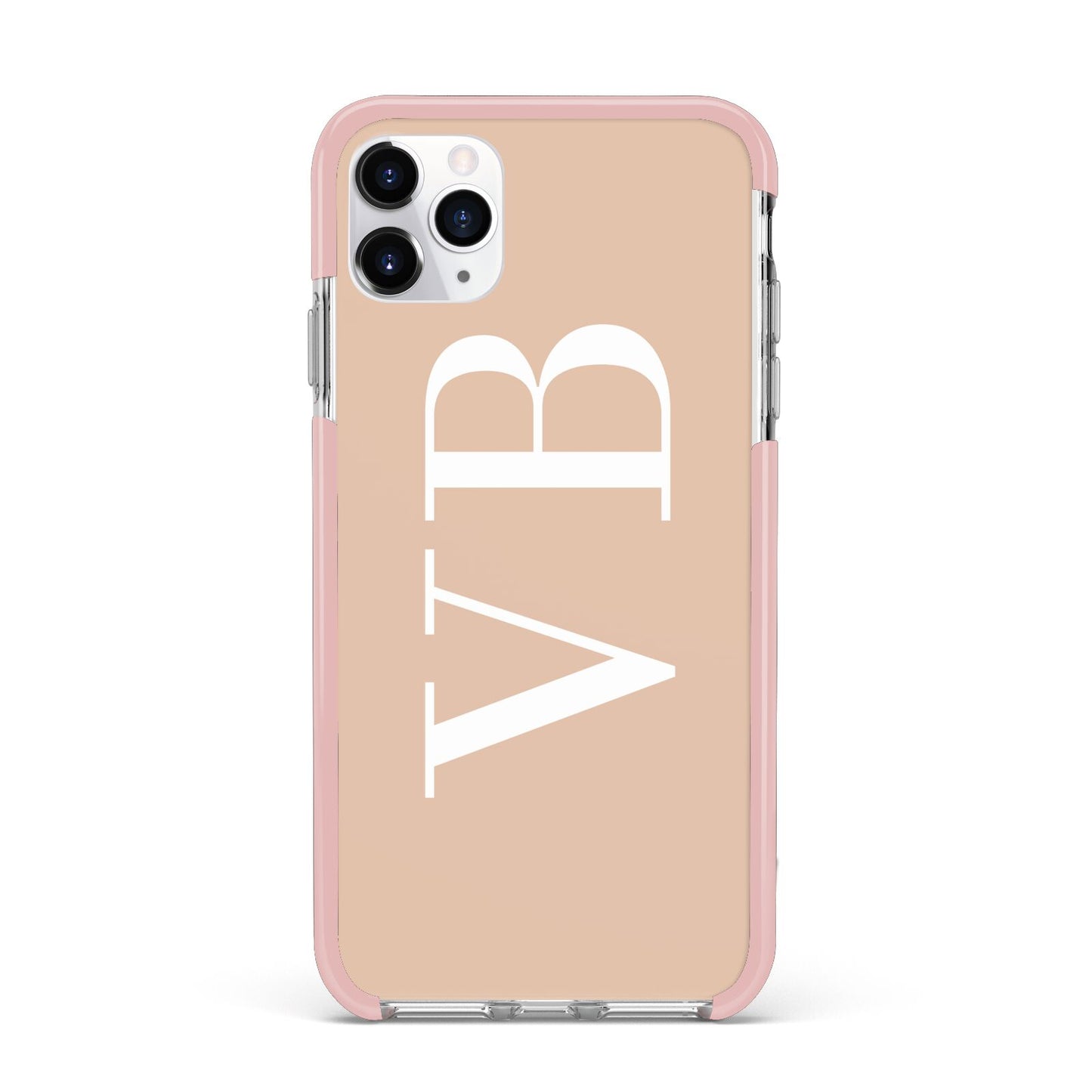 Nude And White Personalised iPhone 11 Pro Max Impact Pink Edge Case
