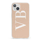 Nude And White Personalised iPhone 13 Clear Bumper Case