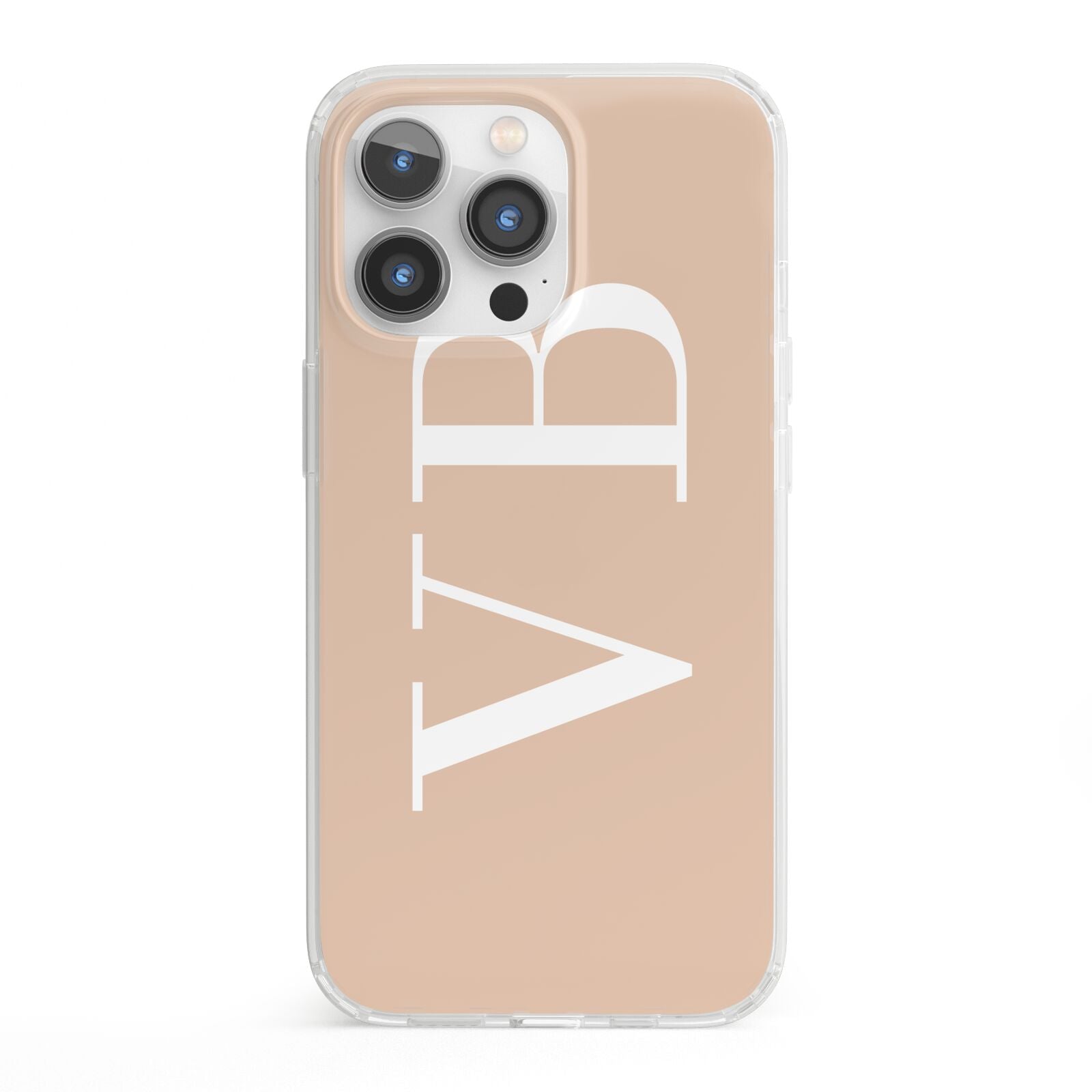 Nude And White Personalised iPhone 13 Pro Clear Bumper Case