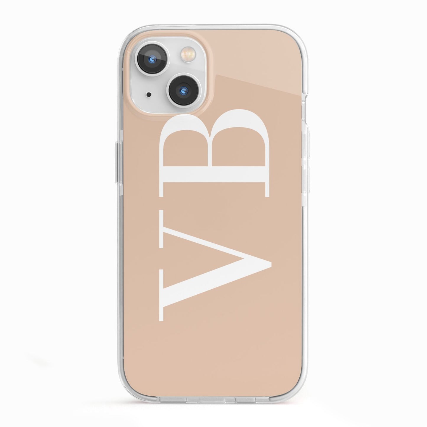 Nude And White Personalised iPhone 13 TPU Impact Case with White Edges