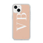 Nude And White Personalised iPhone 14 Clear Tough Case Starlight