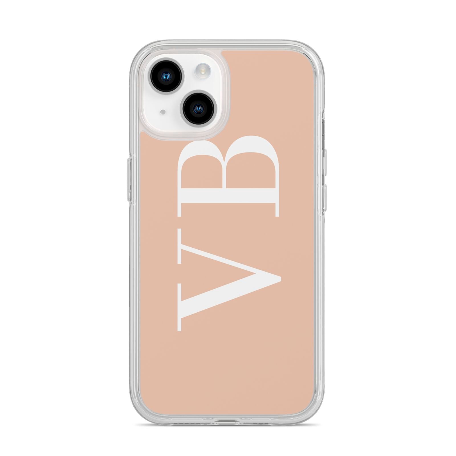 Nude And White Personalised iPhone 14 Clear Tough Case Starlight