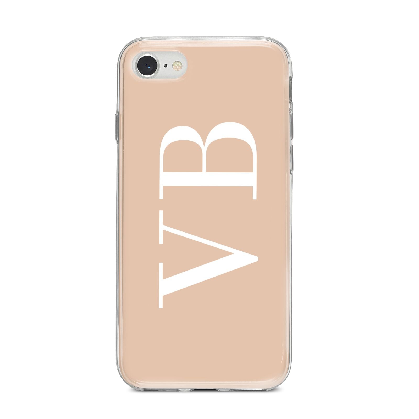 Nude And White Personalised iPhone 8 Bumper Case on Silver iPhone