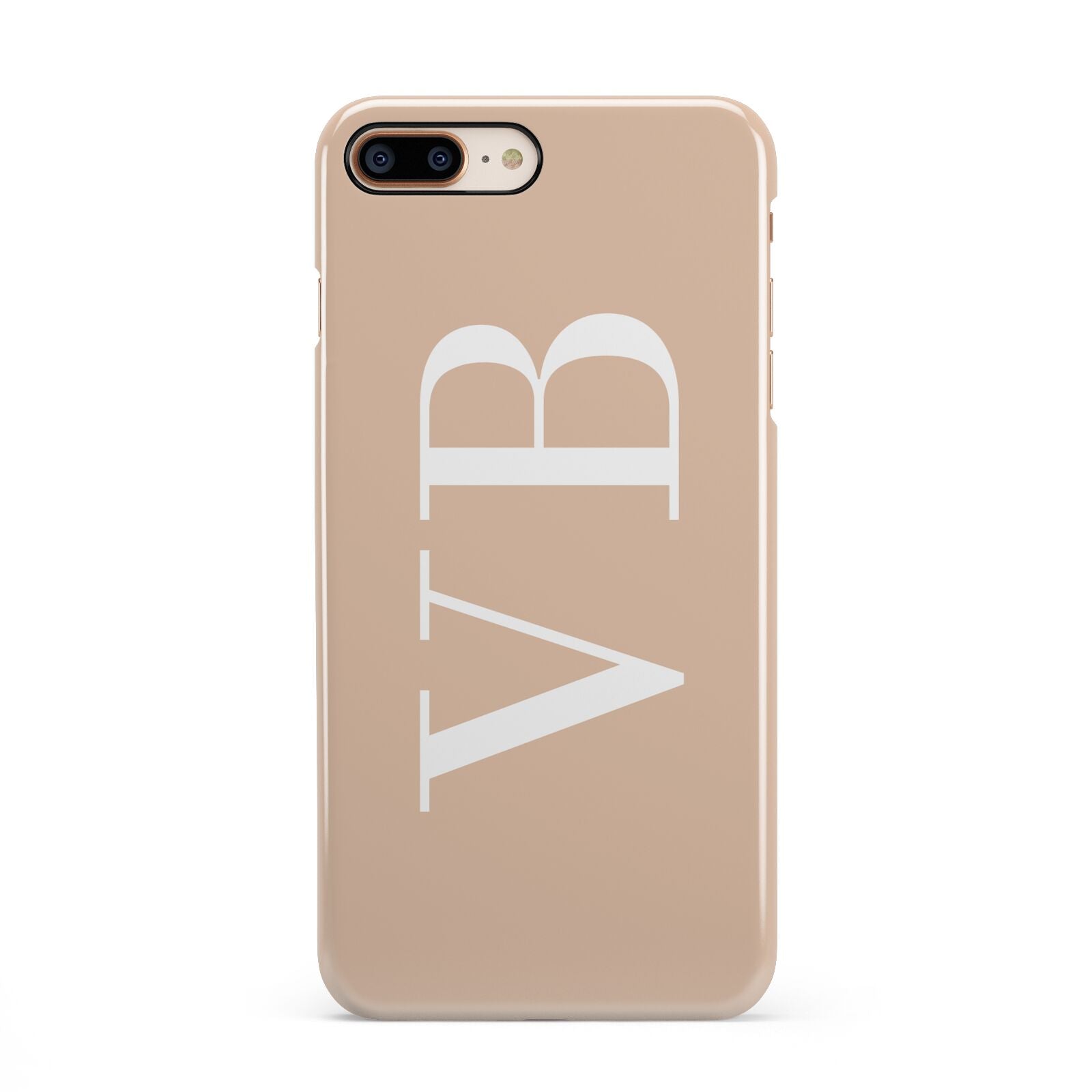 Nude And White Personalised iPhone 8 Plus 3D Snap Case on Gold Phone