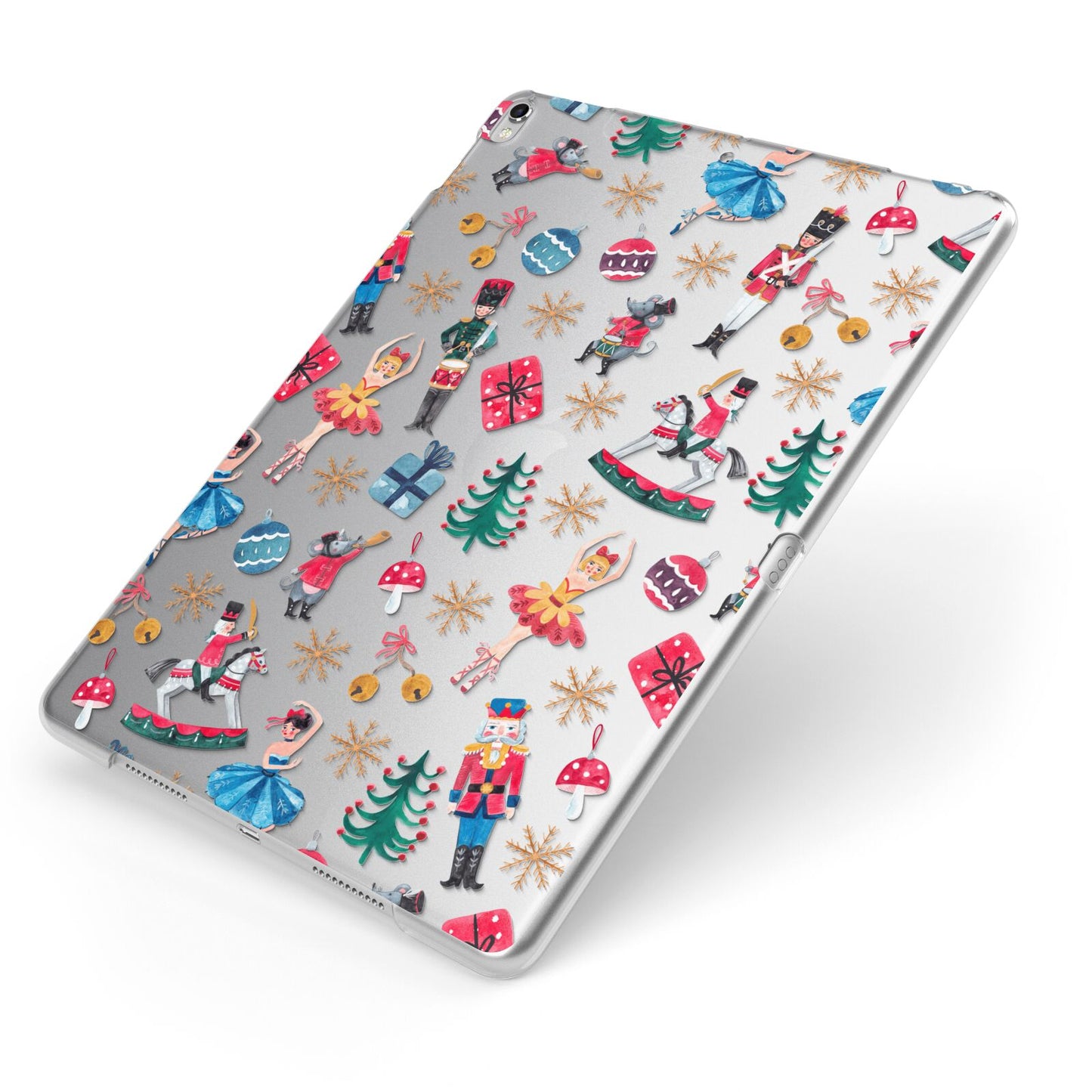Nutcracker Apple iPad Case on Silver iPad Side View