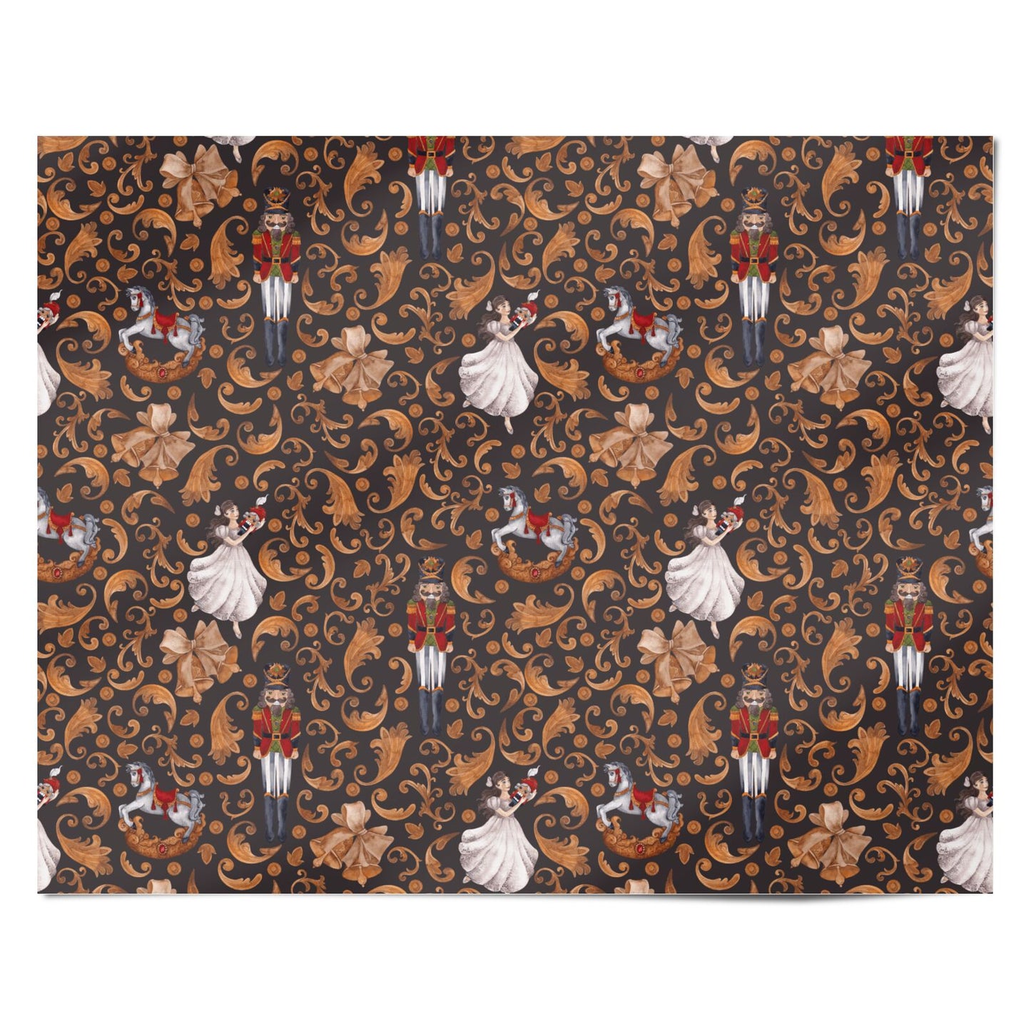 Nutcracker Gold Personalised Wrapping Paper Alternative