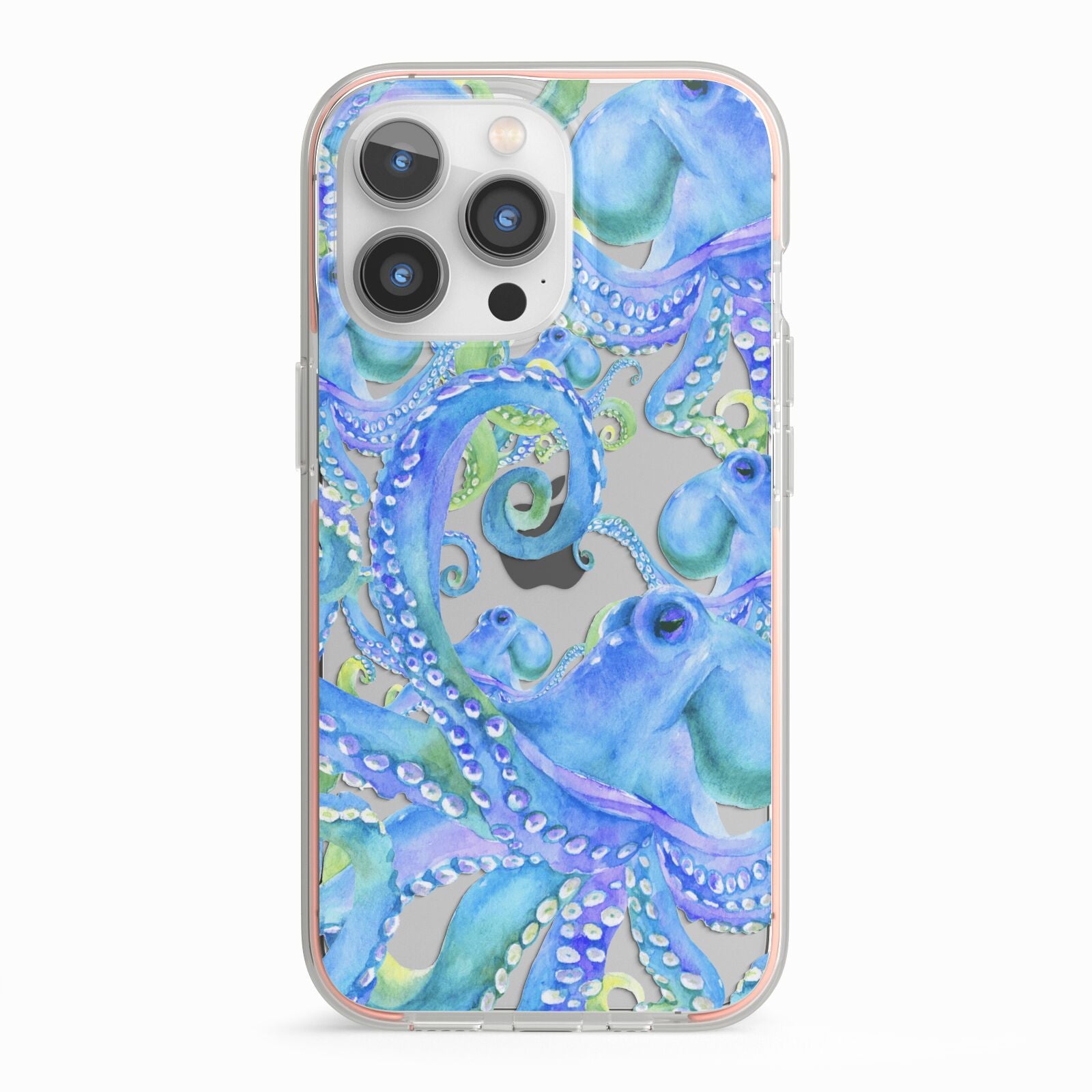 Octopus iPhone 13 Pro TPU Impact Case with Pink Edges