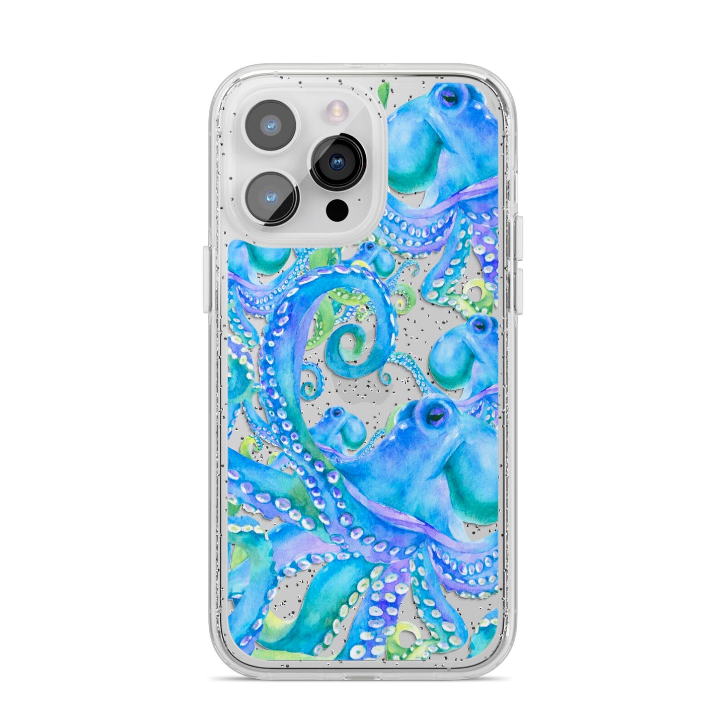 Octopus iPhone 14 Pro Max Glitter Tough Case Silver