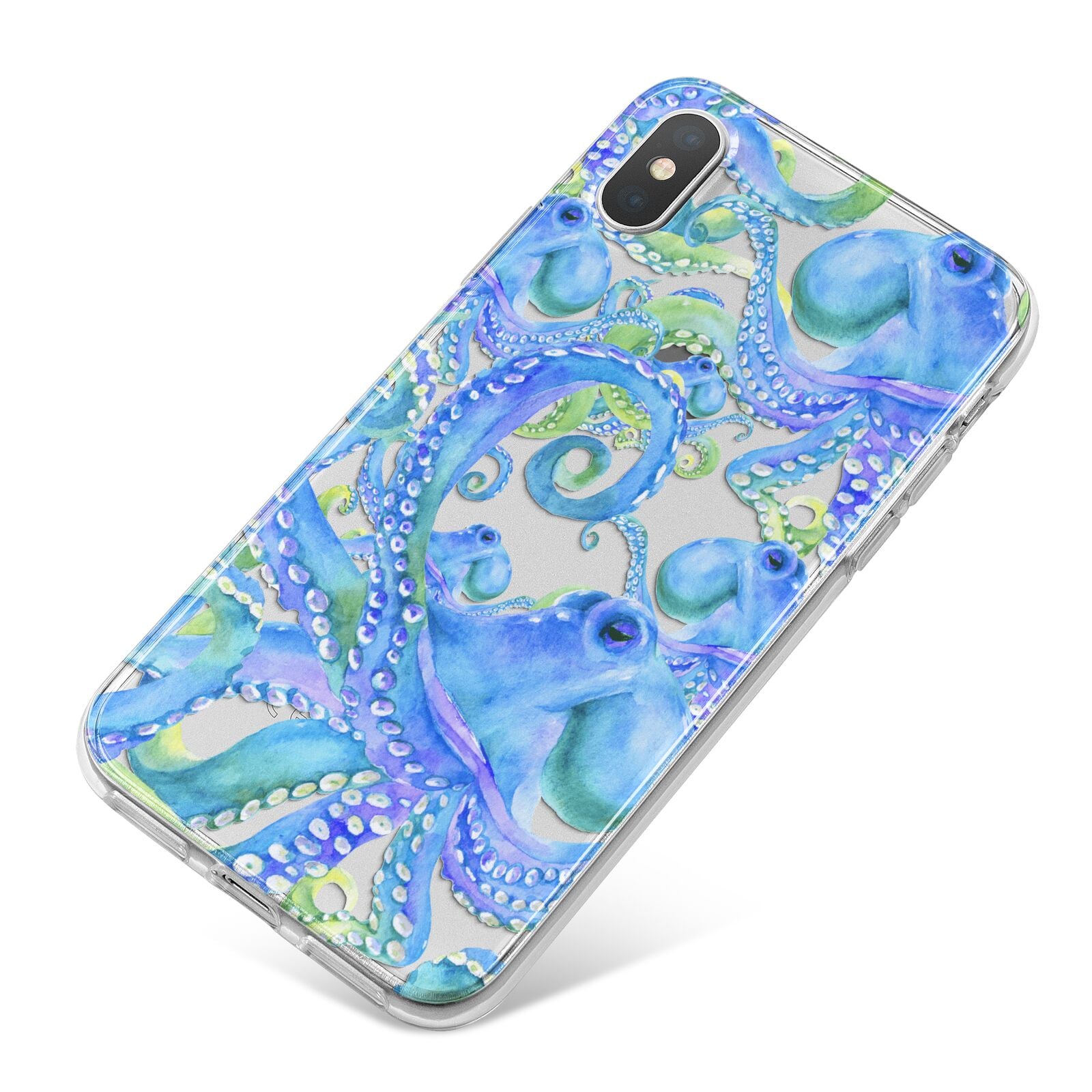 Octopus iPhone X Bumper Case on Silver iPhone
