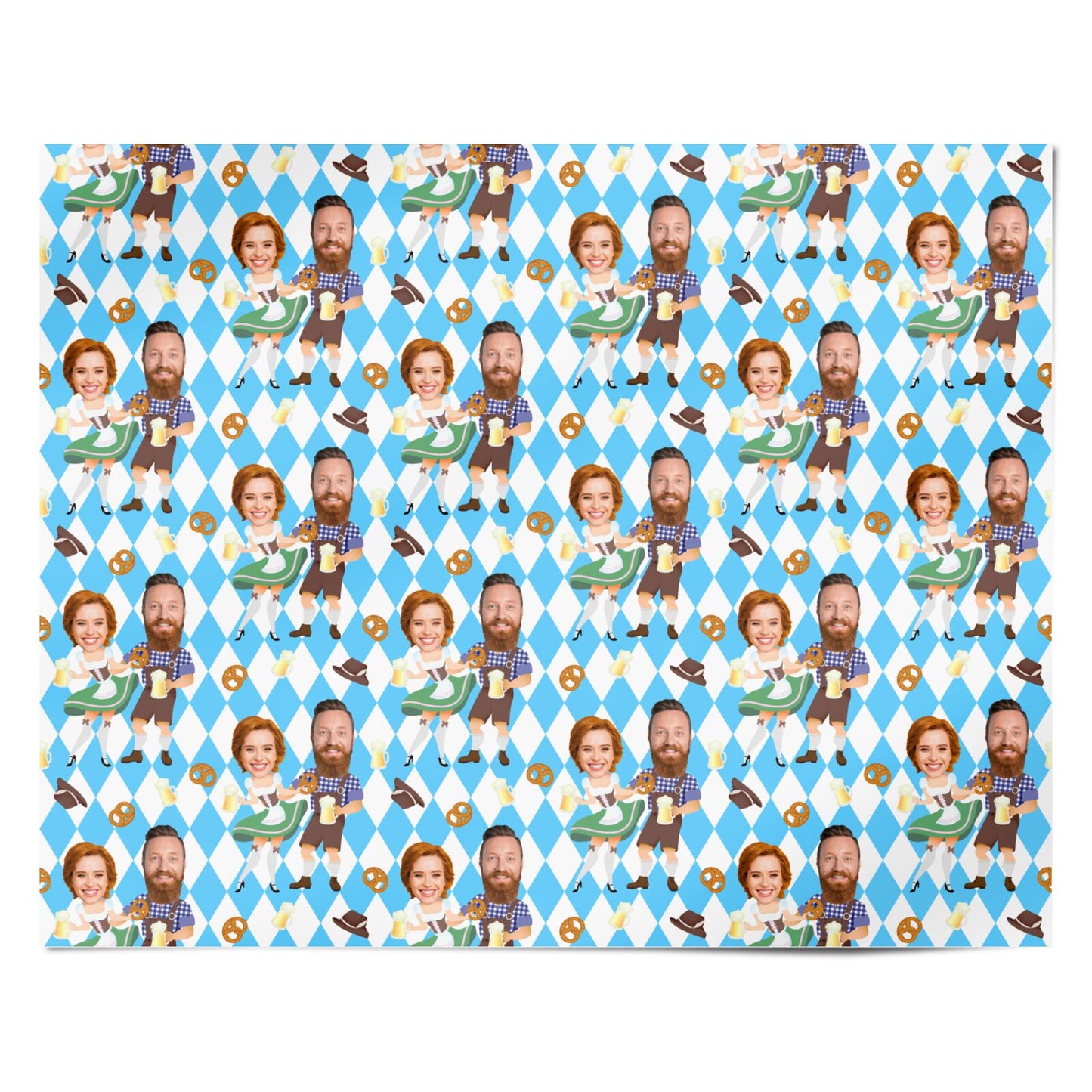 Oktoberfest Personalised Couples Face Personalised Wrapping Paper Alternative