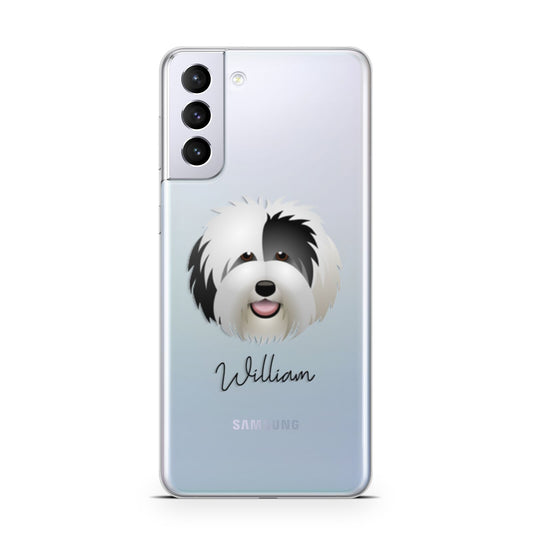 Old English Sheepdog Personalised Samsung S21 Plus Phone Case
