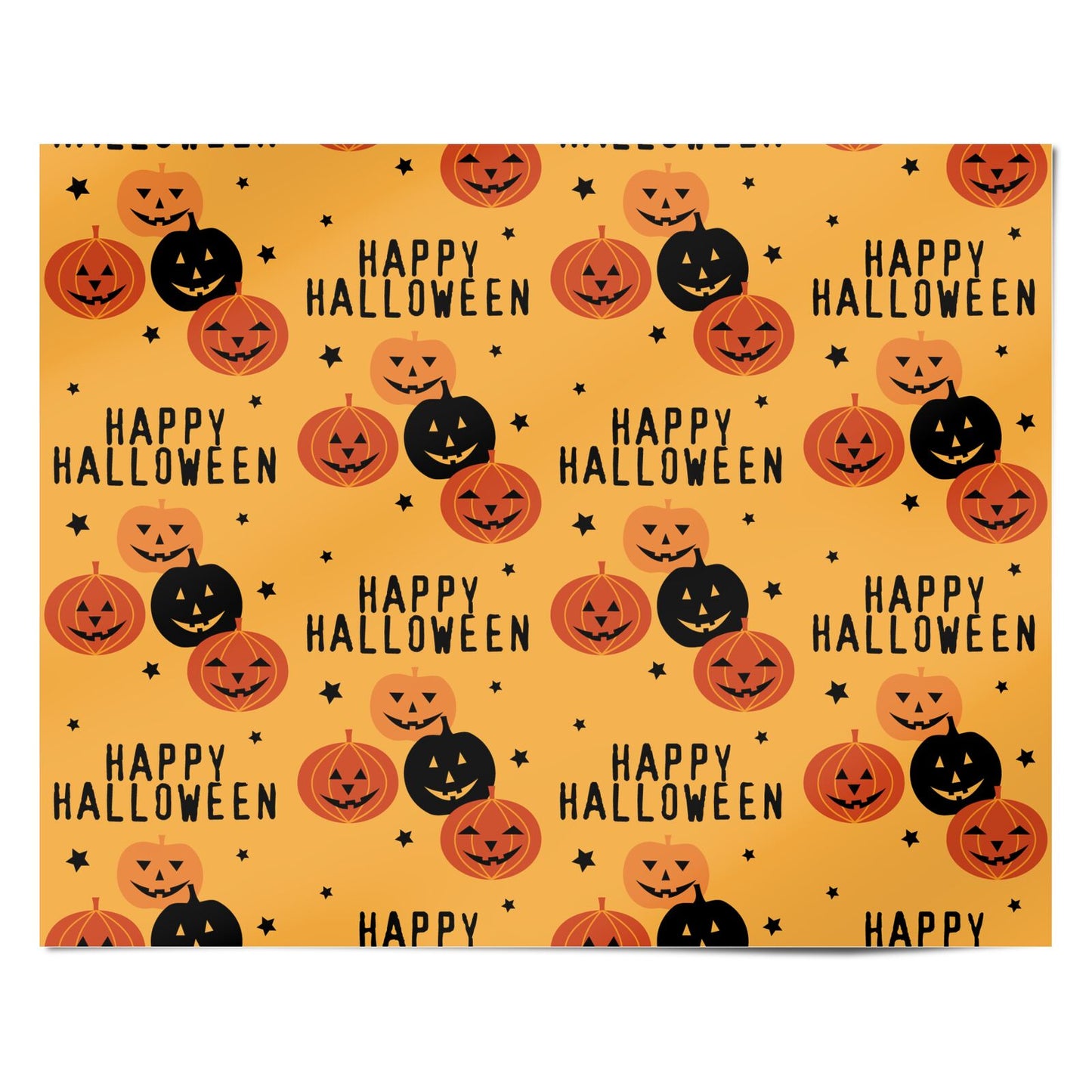 Orange Happy Halloween Personalised Wrapping Paper Alternative