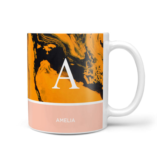 Orange Marble Personalised 10oz Mug