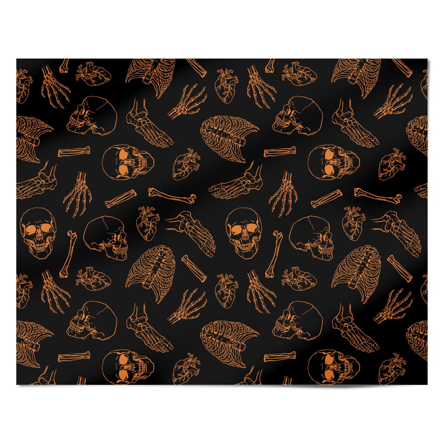 Orange Skeleton Illustrations Personalised Wrapping Paper Alternative