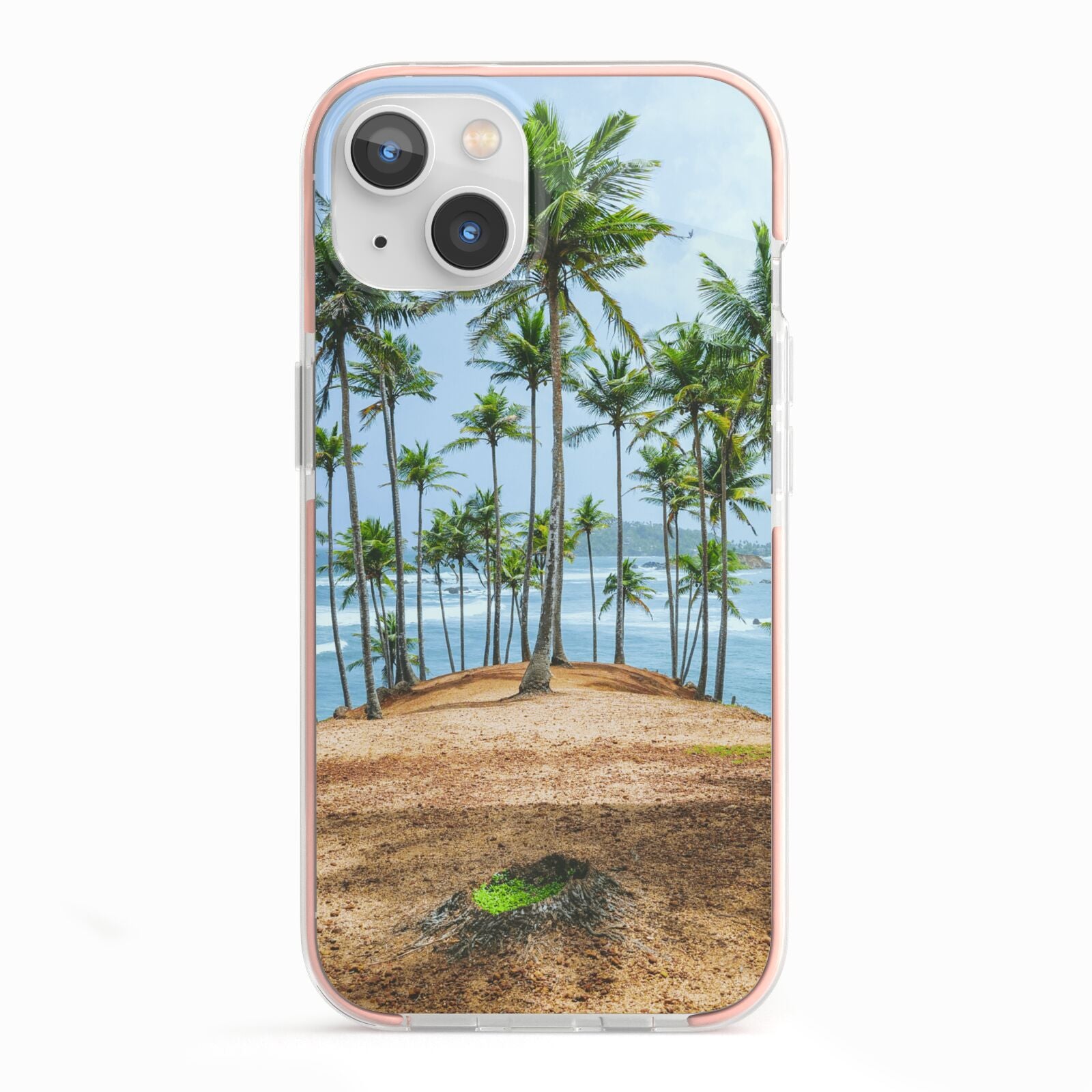 Palm Trees iPhone 13 TPU Impact Case with Pink Edges