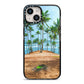 Palm Trees iPhone 14 Black Impact Case on Silver phone