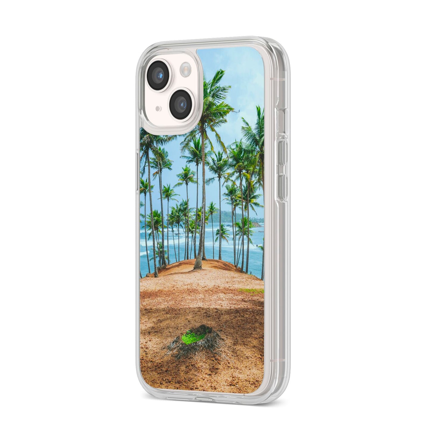 Palm Trees iPhone 14 Clear Tough Case Starlight Angled Image