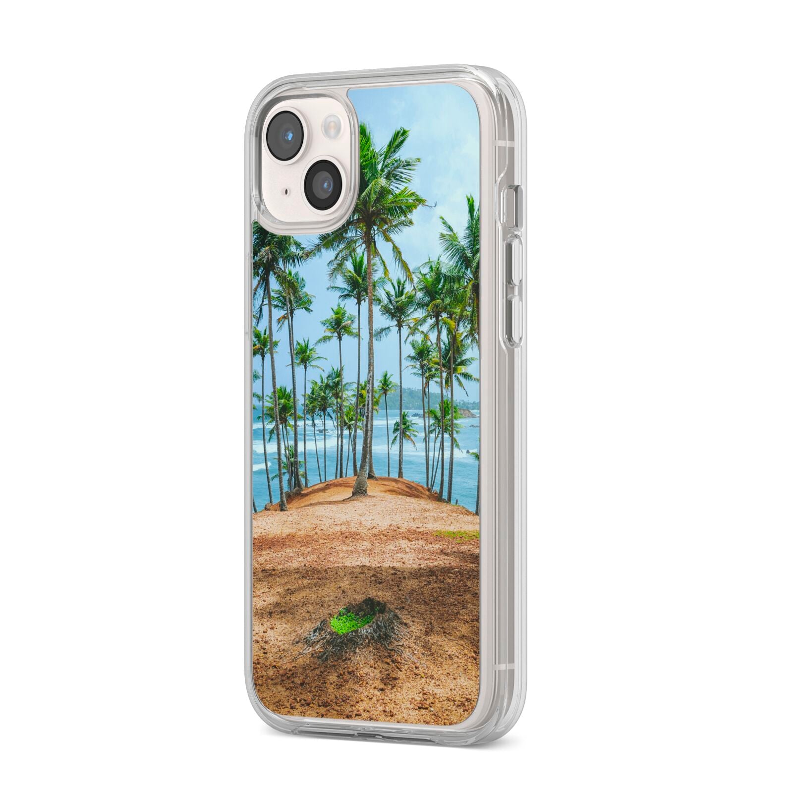 Palm Trees iPhone 14 Plus Clear Tough Case Starlight Angled Image