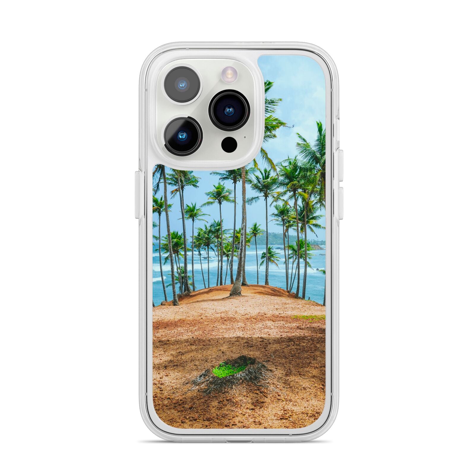 Palm Trees iPhone 14 Pro Clear Tough Case Silver