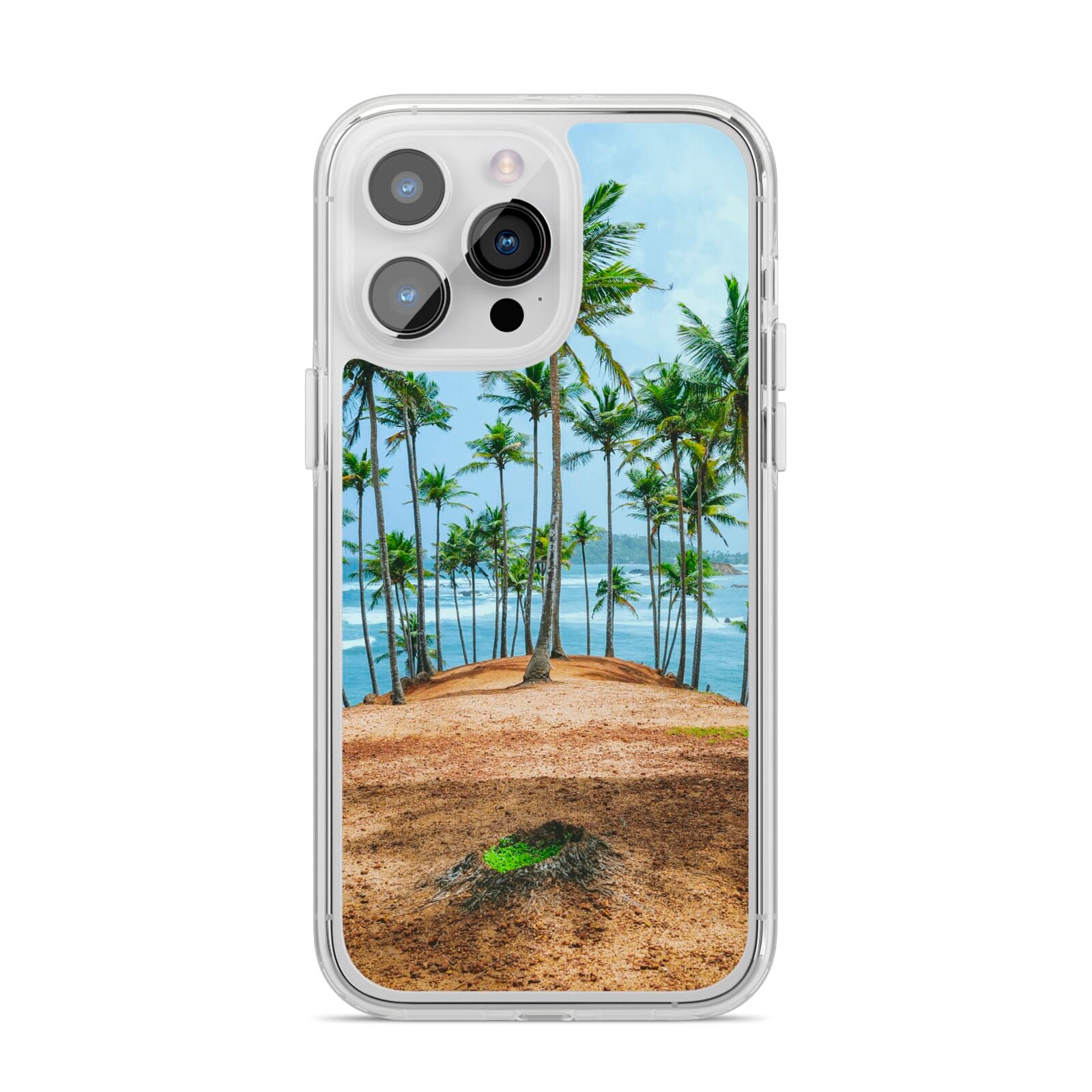 Palm Trees iPhone 14 Pro Max Clear Tough Case Silver