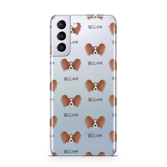 Papillon Icon with Name Samsung S21 Plus Phone Case
