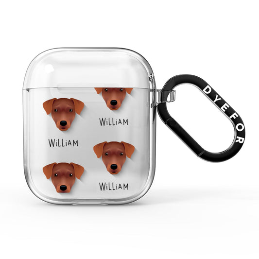 Patterdale Terrier Icon with Name AirPods Clear Case