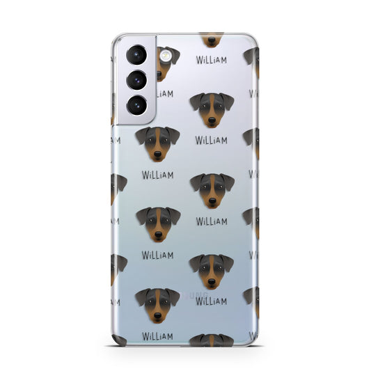 Patterdale Terrier Icon with Name Samsung S21 Plus Phone Case