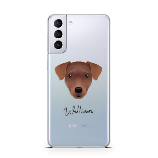 Patterdale Terrier Personalised Samsung S21 Plus Phone Case