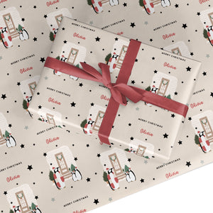 Penguin Christmas Personalised Wrapping Paper