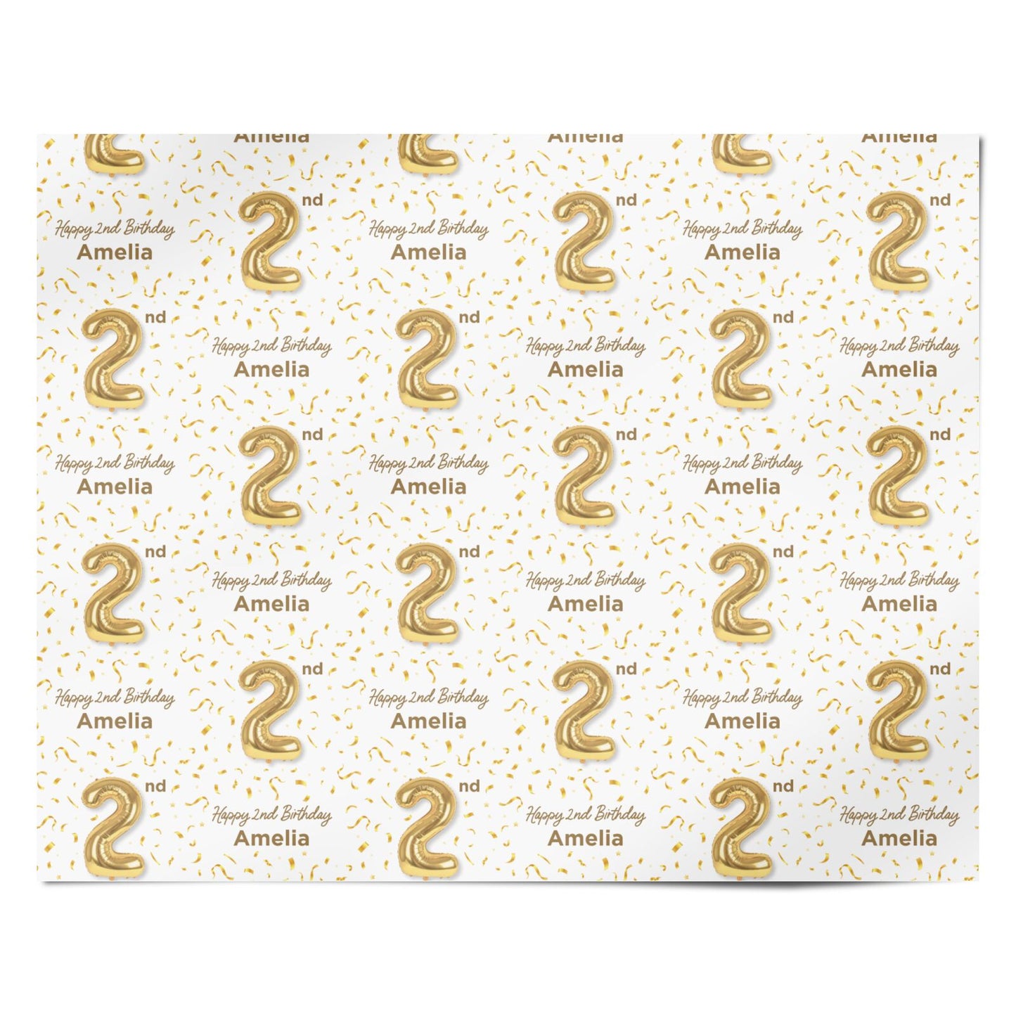 Personalised 2nd Birthday Personalised Wrapping Paper Alternative