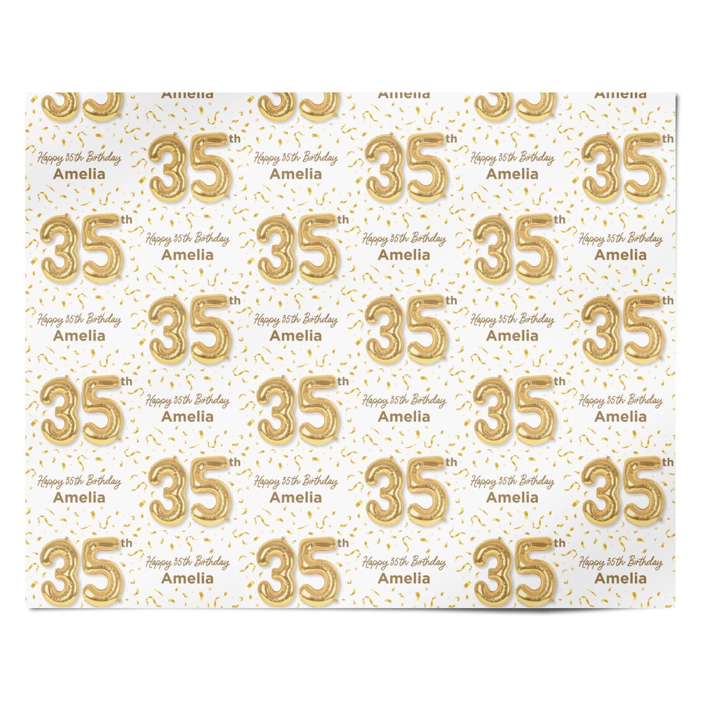 Personalised 35th Birthday Personalised Wrapping Paper Alternative