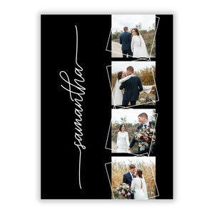 Personalised 4 Photo Couple Name Greetings Card