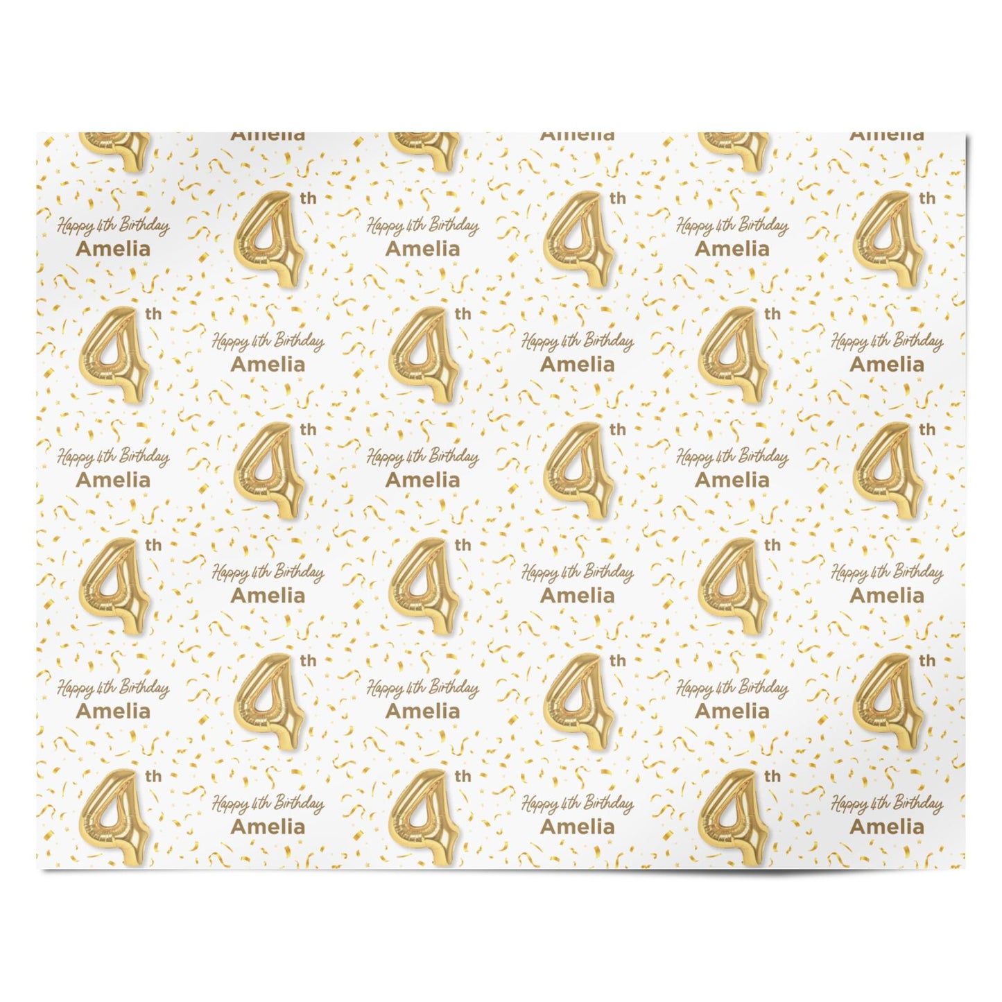 Personalised 4th Birthday Personalised Wrapping Paper Alternative