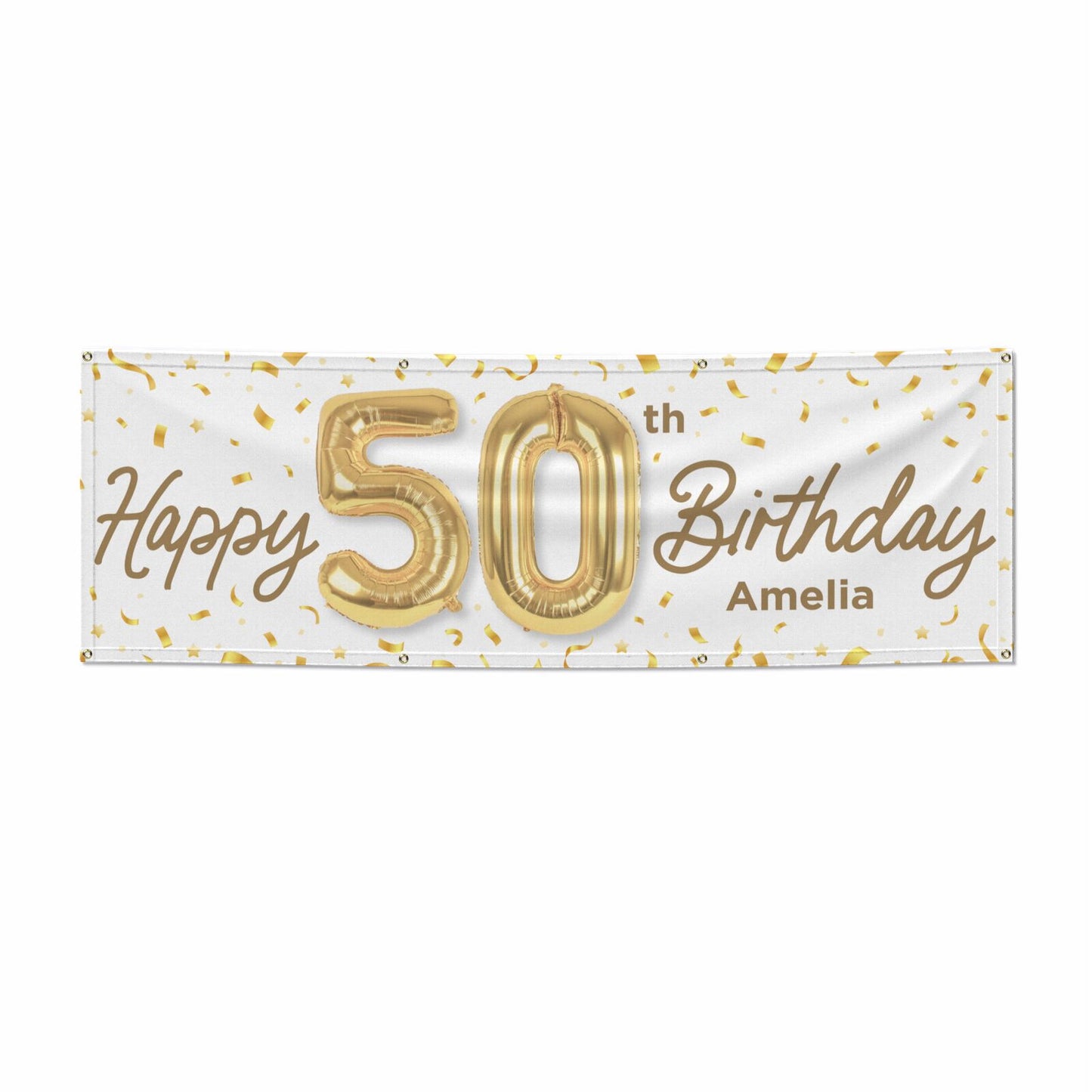 Personalised 50th Birthday 6x2 Vinly Banner with Grommets