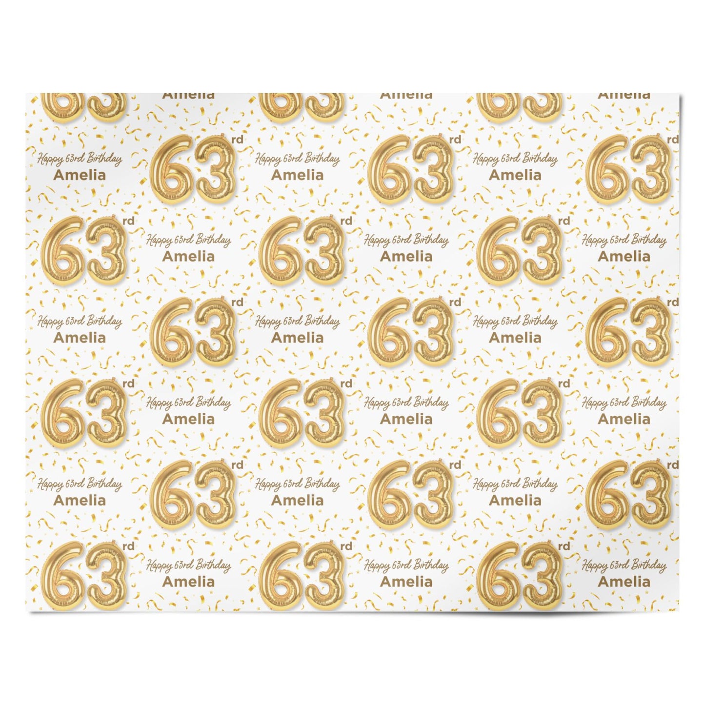 Personalised 63rd Birthday Personalised Wrapping Paper Alternative