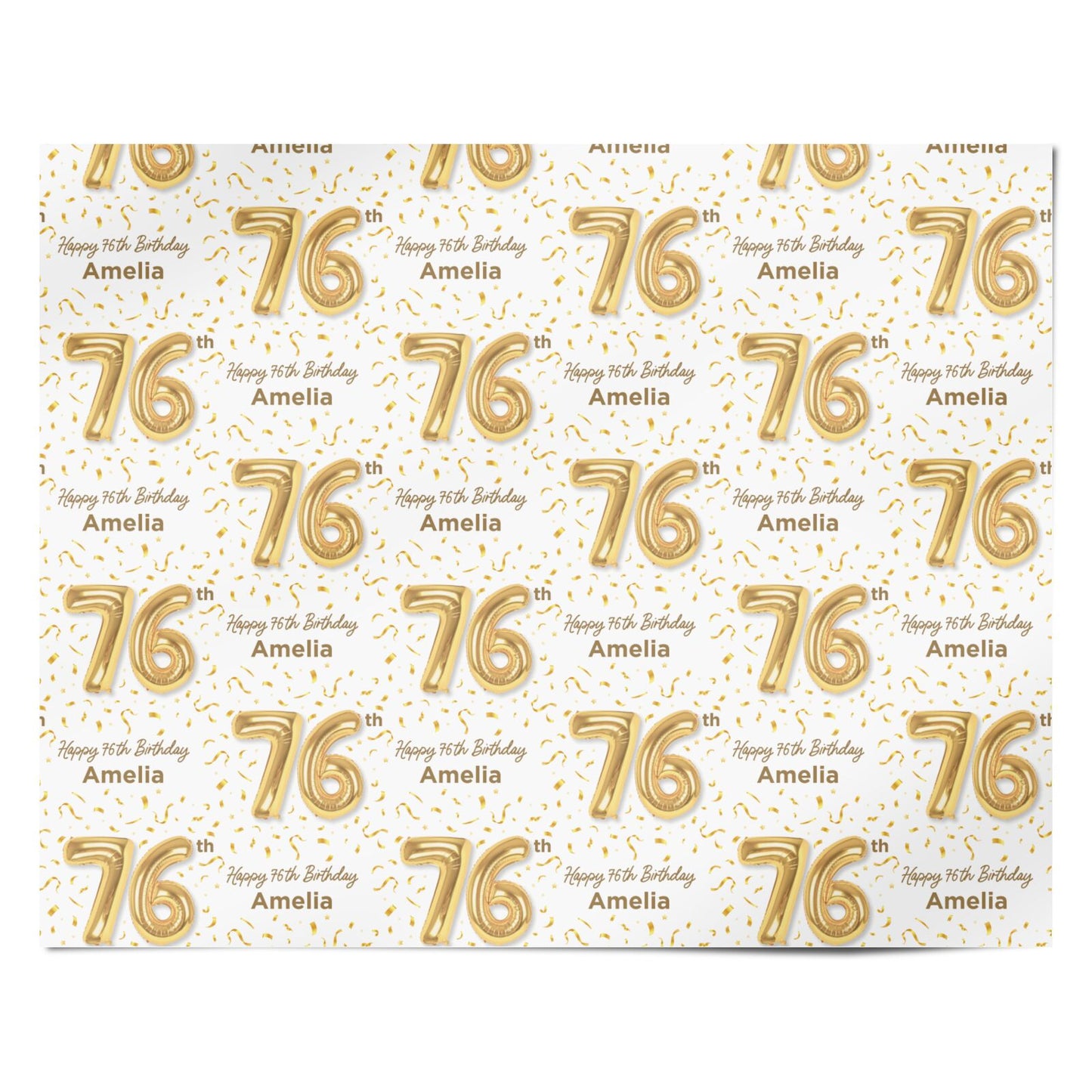Personalised 76th Birthday Personalised Wrapping Paper Alternative