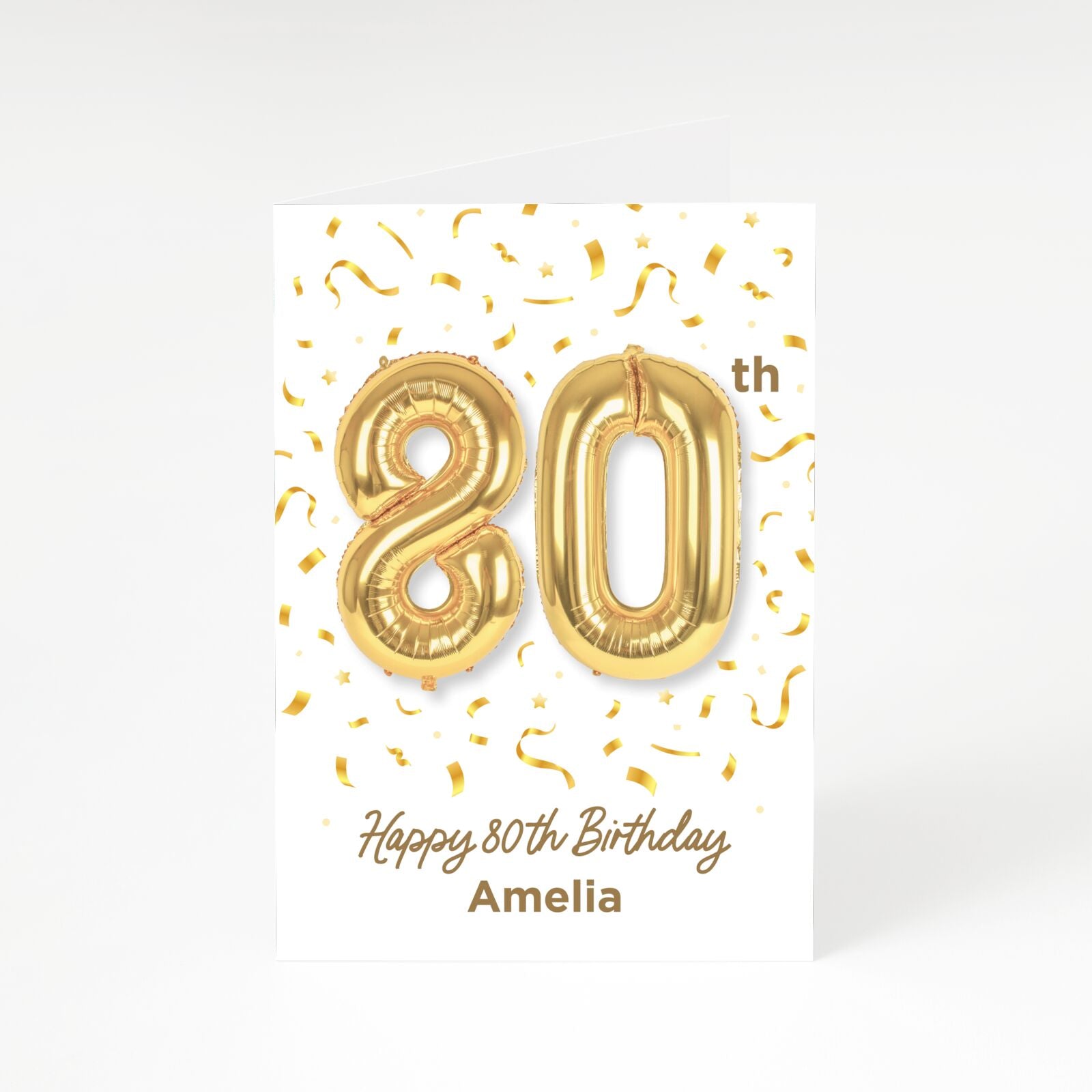 Personalised 80th Birthday A5 Greetings Card