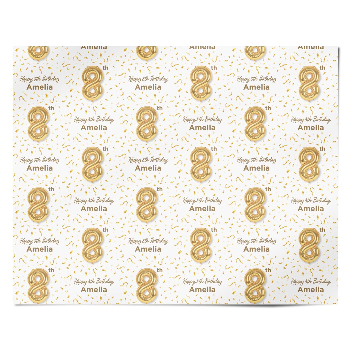 Personalised 8th Birthday Personalised Wrapping Paper Alternative