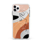 Personalised Abstract Gouache Line Art Apple iPhone 11 Pro Max in Silver with White Impact Case