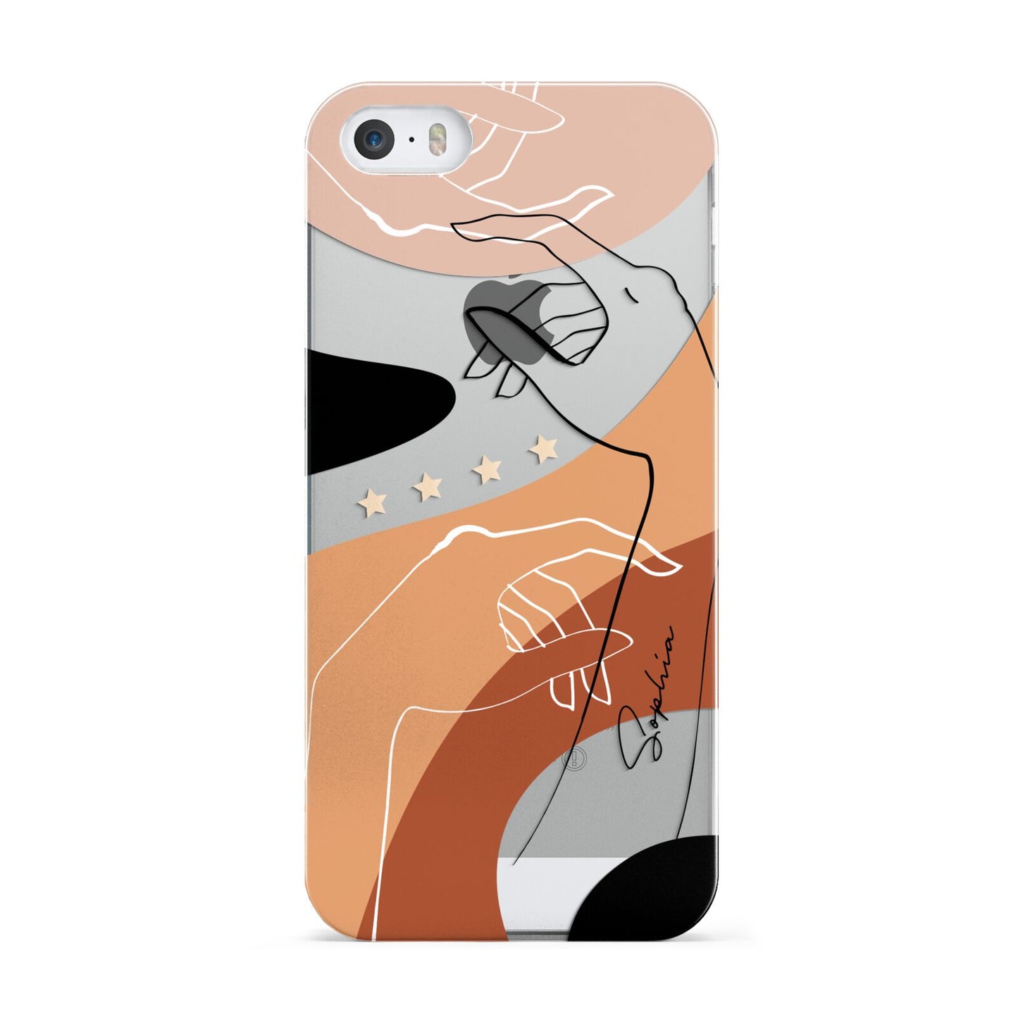 Personalised Abstract Gouache Line Art Apple iPhone 5 Case