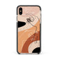 Personalised Abstract Gouache Line Art Apple iPhone Xs Max Impact Case Black Edge on Gold Phone