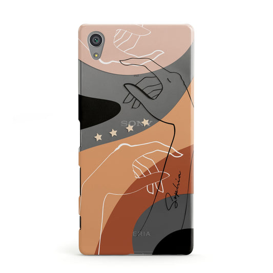 Personalised Abstract Gouache Line Art Sony Xperia Case