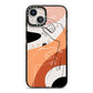 Personalised Abstract Gouache Line Art iPhone 13 Black Impact Case on Silver phone