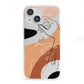 Personalised Abstract Gouache Line Art iPhone 13 Mini Clear Bumper Case
