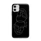 Personalised Abstract Line Art Apple iPhone 11 in White with Bumper Case