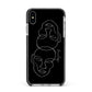 Personalised Abstract Line Art Apple iPhone Xs Max Impact Case Black Edge on Silver Phone