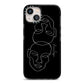 Personalised Abstract Line Art iPhone 13 Black Impact Case on Silver phone