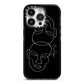 Personalised Abstract Line Art iPhone 14 Pro Black Impact Case on Silver phone
